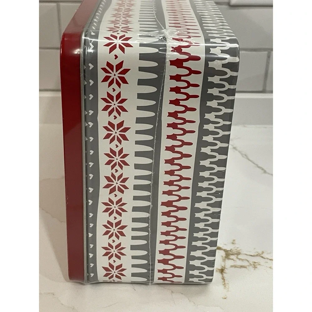 IKEA Tin Container Set Of 3 Christmas Vinter Nordic Fair Isle Metal New Sealed